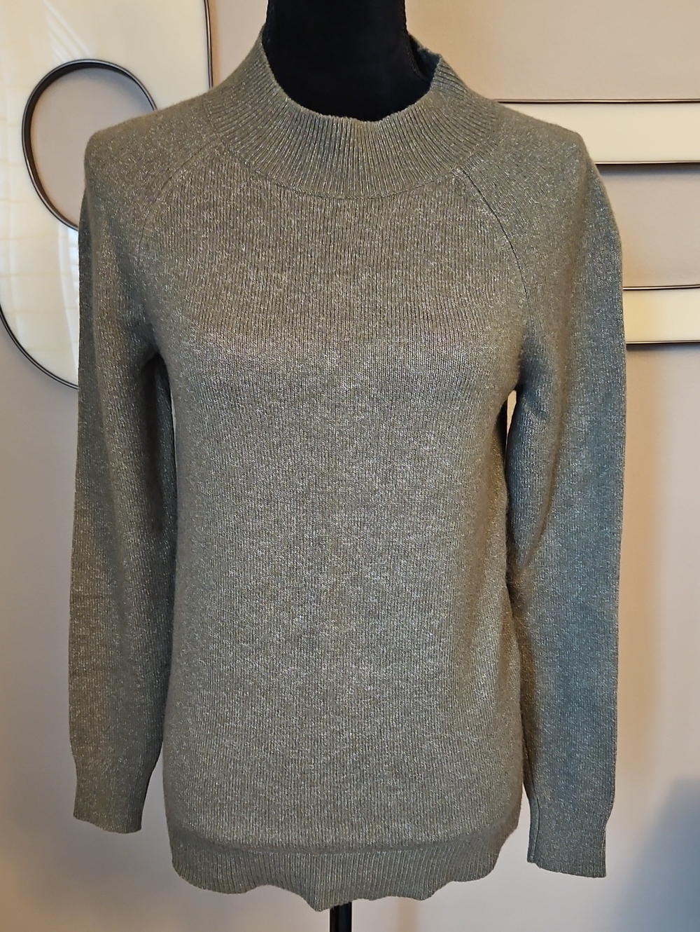 LOFT Olive Green Knit Crewneck Sweater